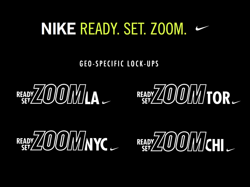 Patrick Hardy Design - Nike Zoom Relay Geo-Specific Logo Lockup Exploration