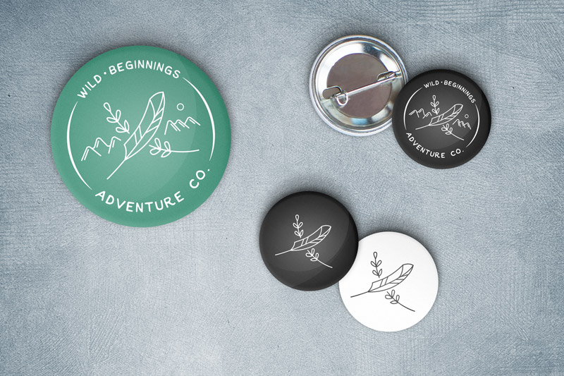 Wild Beginnings Adventure Co. - Logo buttons mock up